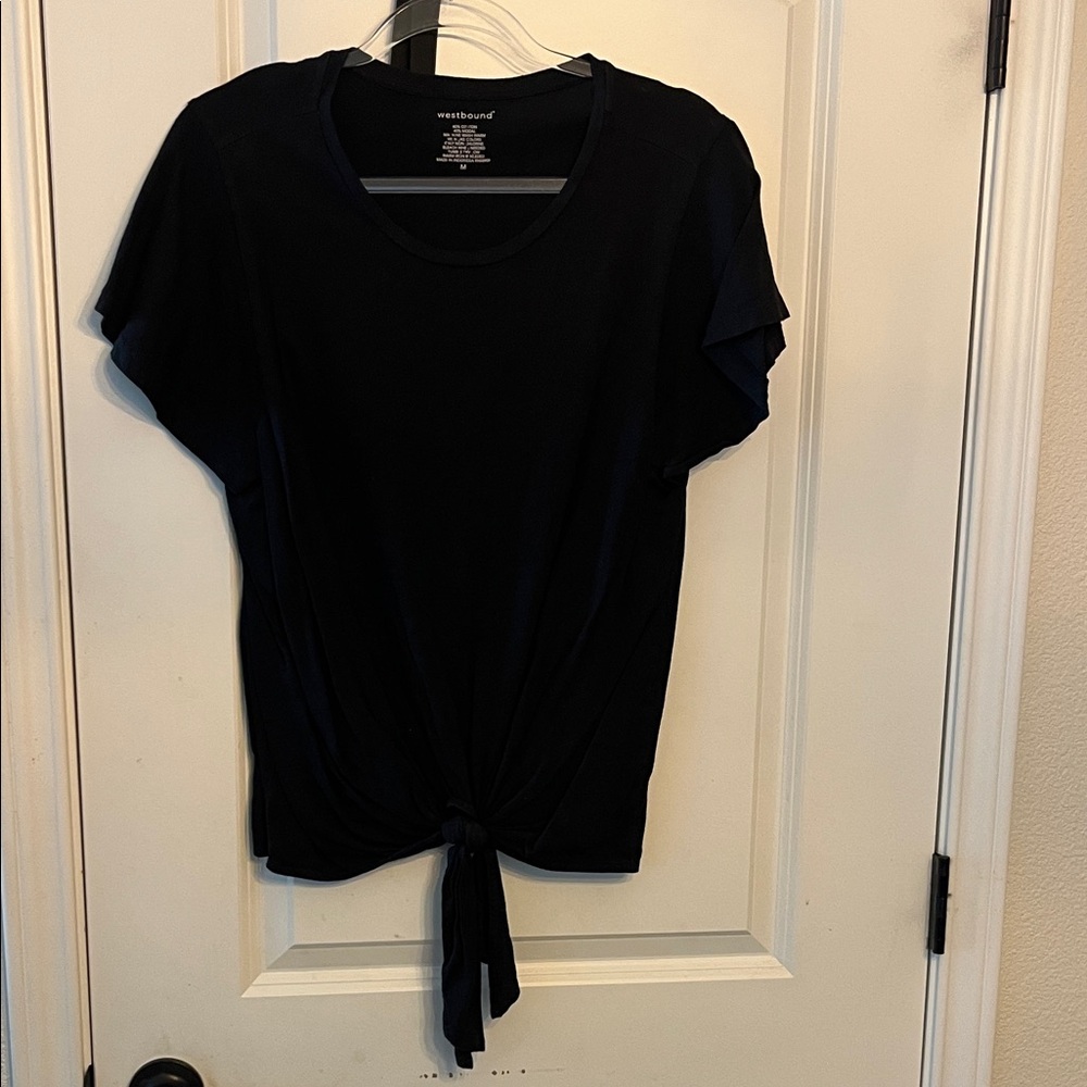 Universal Thread Black Tie-Front Tee - image 1